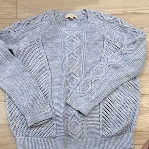 Loft Light Blue Cable Knit Sweater  XL
